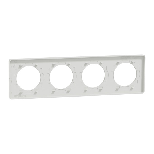 Schneider - Odace 2011 - Touch - Plaque 4 postes - Entraxe 71 mm - Blanc - Réf : S520808