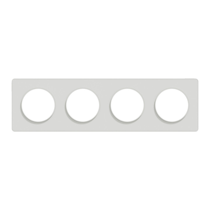Schneider - Odace 2011 - Touch - Plaque 4 postes - Entraxe 71 mm - Blanc - Réf : S520808