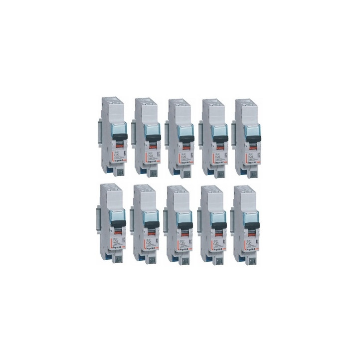 LEGRAND - LOT DE 10 DISJONCTEURS AUTO DNX3 20A - 406784 x 10