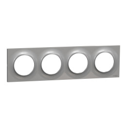 Schneider - Odace - Styl - Plaque 4 postes - Aluminium - Réf : S520708E