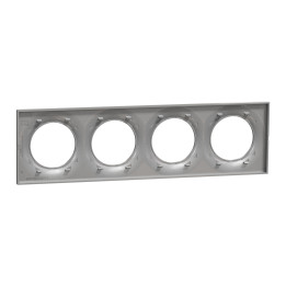 Schneider - Odace 2011 - Styl - Plaque 4 postes - Aluminium - Réf : S520708E