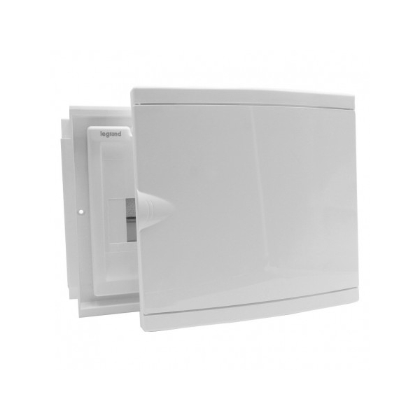 Legrand - Coffret modulaire mini encastré 1 rangée 6+2 modules 213x205x71mm - avec porte isolante blanc - Réf : 001410