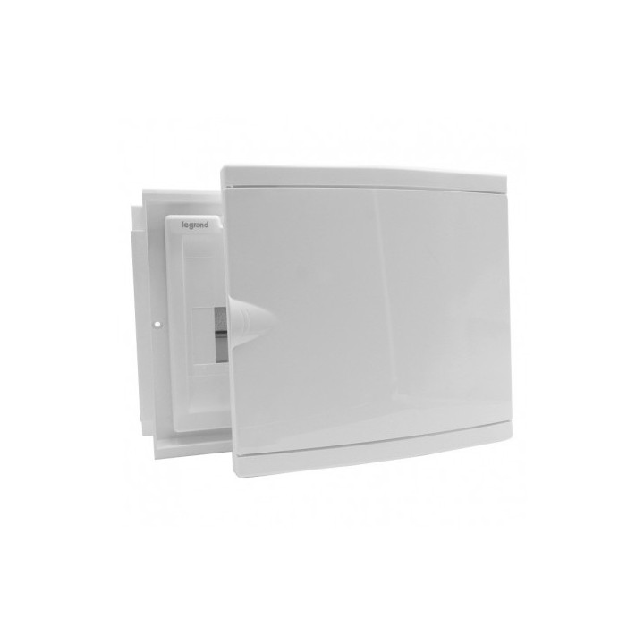 Legrand - Coffret modulaire mini encastré 1 rangée 6+2 modules 213x205x71mm - avec porte isolante blanc - Réf : 001410