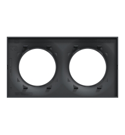 Schneider - Odace - Styl - Plaque 2 postes - entraxe 71 mm  - Anthracite - Réf : S540704
