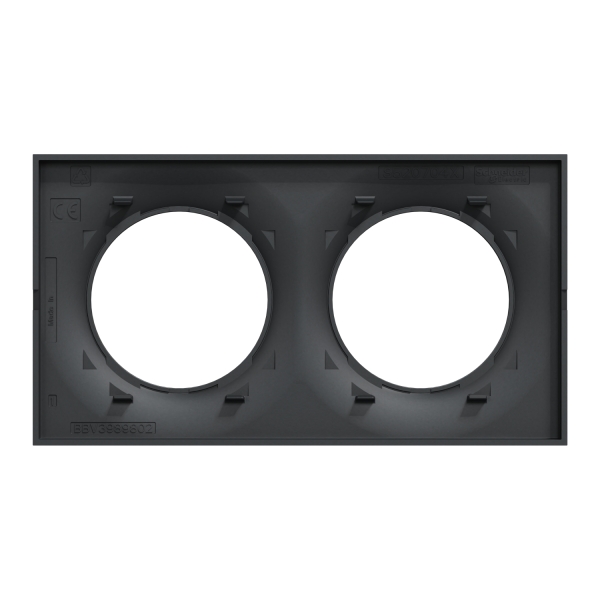 Schneider - Odace - Styl - Plaque 2 postes - entraxe 71 mm  - Anthracite - Réf : S540704