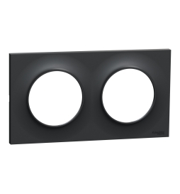 Schneider - Odace - Styl - Plaque 2 postes - entraxe 71 mm  - Anthracite - Réf : S540704