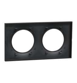 Schneider - Odace - Styl - Plaque 2 postes - entraxe 71 mm  - Anthracite - Réf : S540704