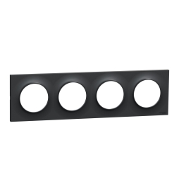 Schneider - Odace - Styl - Plaque 4 postes - entraxe 71 mm - Anthracite - Réf : S540708