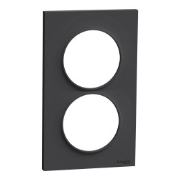 Schneider - Odace - Styl - Plaque 2 postes - entraxe 57 mm - Anthracite - Réf : S540714