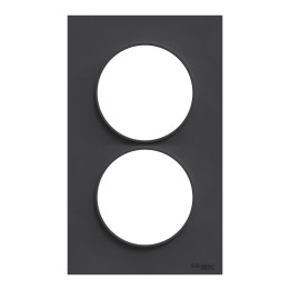 Schneider - Odace - Styl - Plaque 2 postes - entraxe 57 mm - Anthracite - Réf : S540714