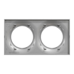 Schneider - Odace - Styl - Plaque 2 postes - entraxe 71mm - Aluminium - Réf : S520704E