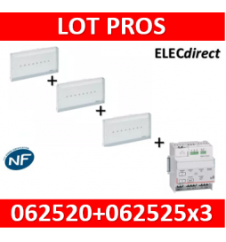 Legrand - BAES d'évacuation ECO1 standard à LEDs 45lm-1h plastique IP43-IK07 SATI Autodiag + télécommande - 062525x3+062520
