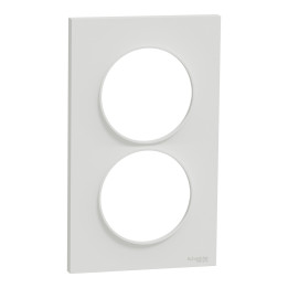 Schneider - Odace - Styl - Plaque 2 postes - entraxe 57 mm - Blanc - Réf : S520714