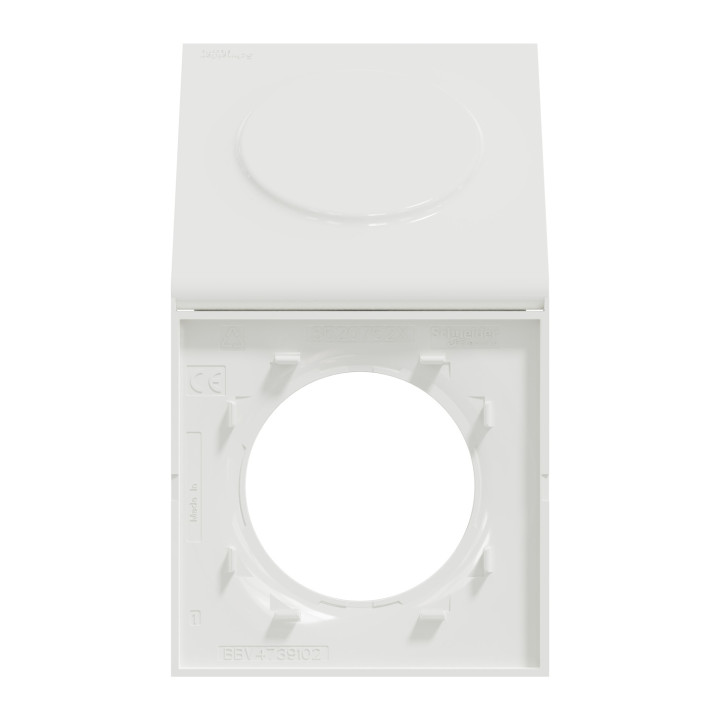 Schneider - Odace 2011 - Styl Pratic - Plaque 1 poste - Cache intégré - Blanc - Réf : S520752