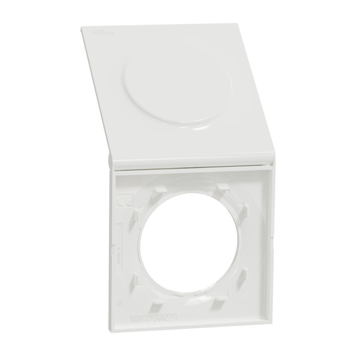 Schneider - Odace 2011 - Styl Pratic - Plaque 1 poste - Cache intégré - Blanc - Réf : S520752