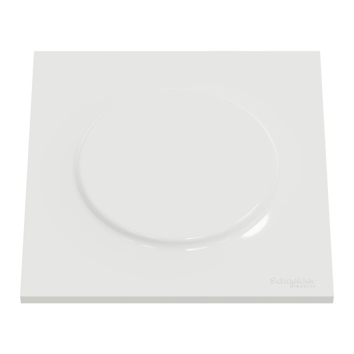 Schneider - Odace 2011 - Styl Pratic - Plaque 1 poste - Cache intégré - Blanc - Réf : S520752