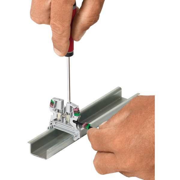 Legrand - Bloc jonction Viking 3 - À vis - Gris - Section 4mm² - 1 entrée & 1 sortie - Pas 6 mm - Réf : 037161