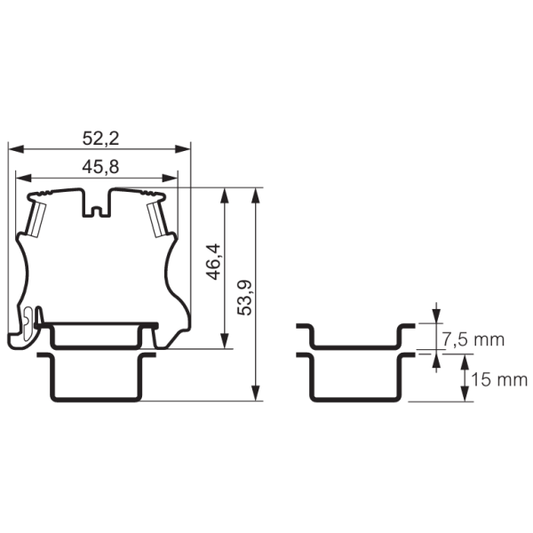Legrand - Bloc jonction Viking 3 - À vis - Gris - Section 4mm² - 1 entrée & 1 sortie - Pas 6 mm - Réf : 037161