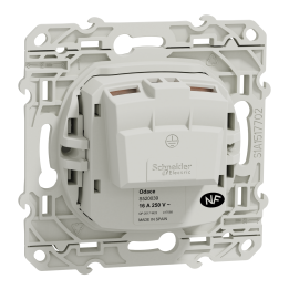 Schneider - Odace - Prise de courant - connexion à VIS - Blanc - 2P+T 16A - 250V - Réf : S520039