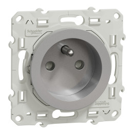 Schneider - Odace - Prise de courant - connexion à VIS - Aluminium - 2P+T 16A - 250V - Réf : S530039