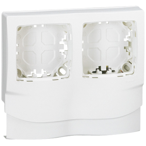 Legrand - Oteo - Cadre saillie 2 postes - Pose le long des moulures DLPlus ép. 12,5 - Composable - Blanc - Ref : 031414L