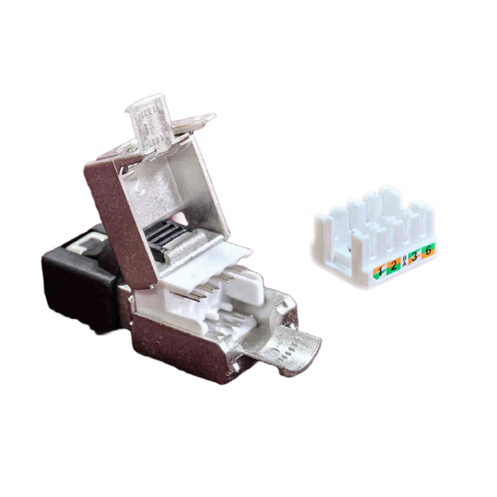 CAE - Plug RJ45 sans outil - CAT6A blindé 360° - faible encombrement - Réf : MMCPSL6AFS