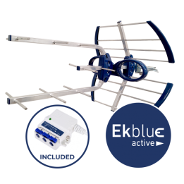 CAE - Kit antenne UHF LTE 5G avec alimentation FA QC 242 - Réf : KITEKBLUEACTIVE