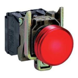 Schneider - Harmony XB4 - Voyant rond Ø22 - IP66 - rouge - LED intégrée - 24V - Réf : XB4BVB4