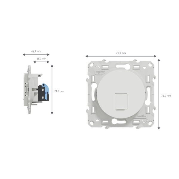 Schneider - Odace - Prise RJ45 Grade 3 - blanc - Catégorie 6 STP - Multimédia - IDC - Réf : S520476