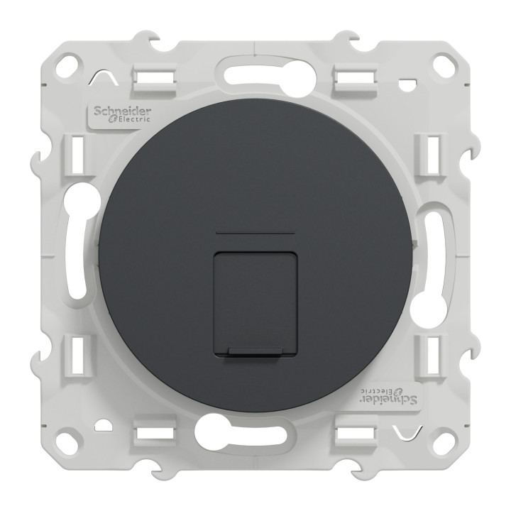 Schneider - Odace 2011 - Prise RJ45 Grade 3 - Catégorie 6 STP - Multimédia - IDC - Anthracite - Réf : S540476