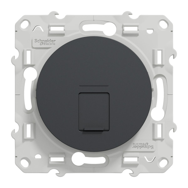 Schneider - Odace 2011 - Prise RJ45 Grade 3 - Catégorie 6 STP - Multimédia - IDC - Anthracite - Réf : S540476