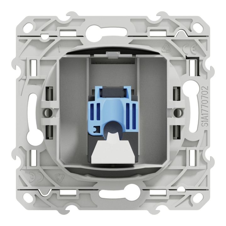 Schneider - Odace 2011 - Prise RJ45 Grade 1 - Catégorie 6 UTP - Multimédia - IDC - Blanc - Réf : S520475