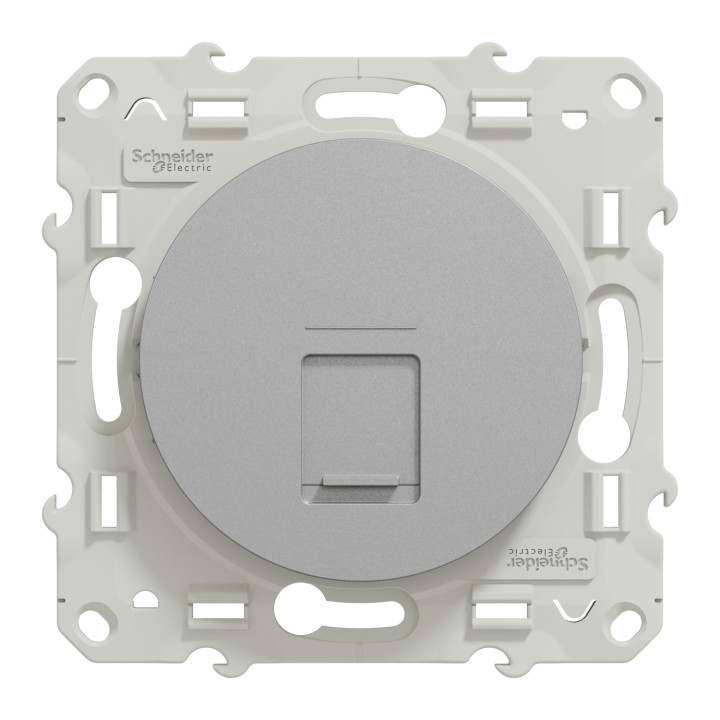 Schneider - Odace 2011 - Prise RJ45 Grade 1 - Catégorie 5 UTP - Téléphone - IDC - Aluminium - Réf : S530471