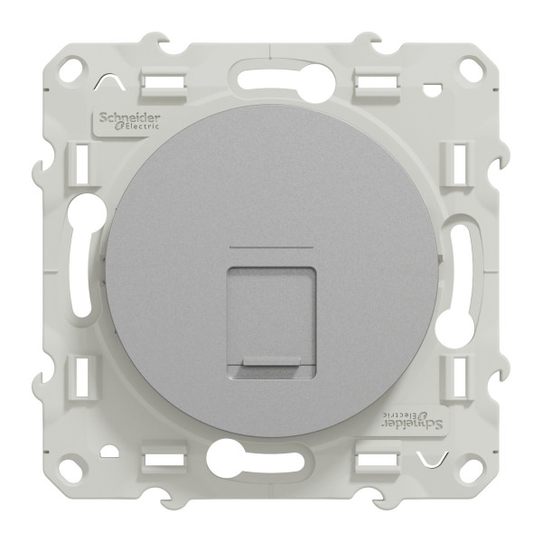 Schneider - Odace 2011 - Prise RJ45 Grade 1 - Catégorie 5 UTP - Téléphone - IDC - Aluminium - Réf : S530471