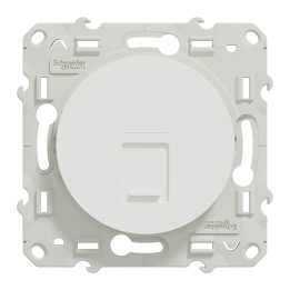 Schneider - Odace - Prise RJ45 Grade 1- Blanc - Catégorie 5 UTP - Téléphone - IDC - Réf : S520471