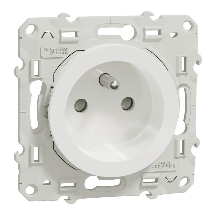 Schneider - Odace 2011 - LOT de 120 Prises de courant 2P+T - Blanc - Ref. : S520059x120