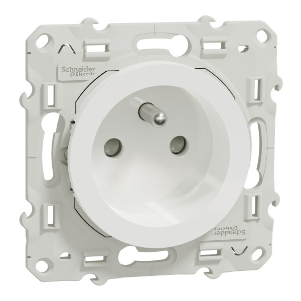 Schneider - Odace 2011 - LOT de 120 Prises de courant 2P+T - Blanc - Ref. : S520059x120