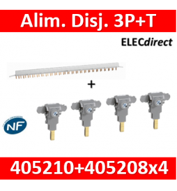 Peigne d'alimentation tétrapolaire pour produit à vis HX³ horizontal optimisé + bornes - 24m - 405210+405208x4