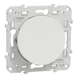 Schneider - Odace 2011 - Bouton poussoir avec voyant témoin bleu - Blanc - Ref. : S520206 + S520291