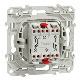 Schneider - Odace 2011 - Va-et-vient + Poussoir - 10A - 250V -  Aluminium - Réf : S530285