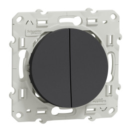 Schneider - Odace - Va-et-vient + poussoir - ANTHRACITE - 10A - 250V - Réf : S540285