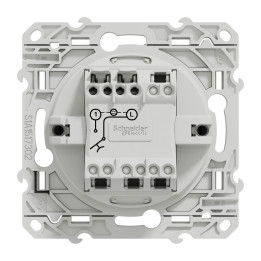 Schneider - Odace 2011 - Bouton poussoir lumineux LED bleu - 10A - 250V - Anthracite - Réf : S540276