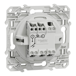 Schneider - Odace 2011 - Bouton poussoir - lumineux LED bleu - 10A - 250V - Aluminium - Réf : S530276