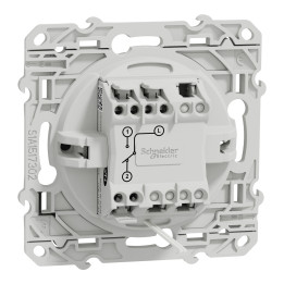 Schneider - Odace 2011 - Va-et-Vient lumineux/témoin LED orange - 10A - 250V -  Aluminium - Réf : S530263