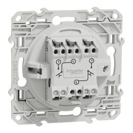 Schneider - Odace - Double Poussoir - blanc - 10A - 250V - Réf : S520216