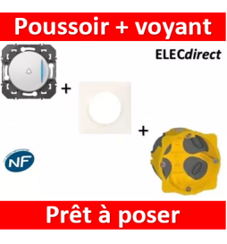 Legrand - Poussoir + voyant lumineux + sonnette dooxie 6A 250V~ finition blanc - 600018+600801+080021