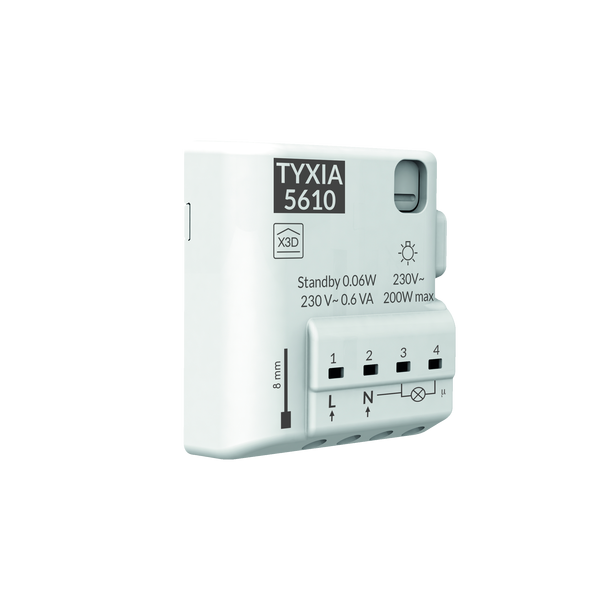 Delta Dore - Récepteur pour éclairage ou interrupteur connecté - Équipement sans fil - 1 voie - Marche/arrêt - Réf : TYXIA 5610