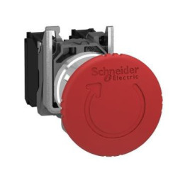 Schneider - Harmony XB4 - Arrêt d'urgence rouge Ø22- tête Ø 40 - tourner pour déverrouiller - 2O - Réf : XB4BS8444