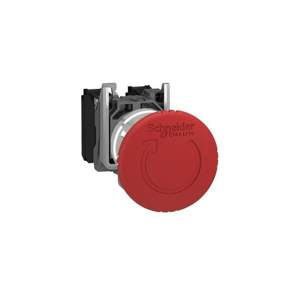 Schneider - Harmony XB4 - Arrêt d'urgence rouge Ø22- tête Ø 40 - tourner pour déverrouiller - 2O - Réf : XB4BS8444
