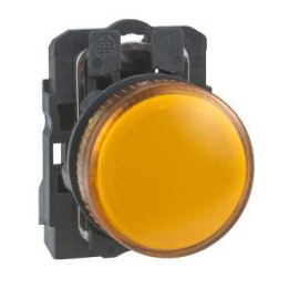 Schneider - Harmony XB5 - Voyant Orange rond Ø22 - IP66 - LED intégrée - 240 V  - Réf : XB5AVM5